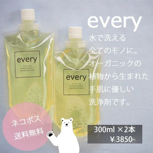 every [エヴリィ]水で洗えるもの全てに使える洗浄剤300ml×2本セット 他の商品同梱不可